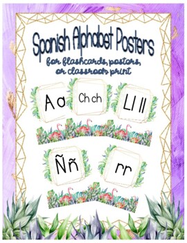 Preview of Tropical Spanish Alphabet Cards