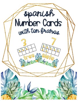 Preview of Tropical Spanish Number Cards