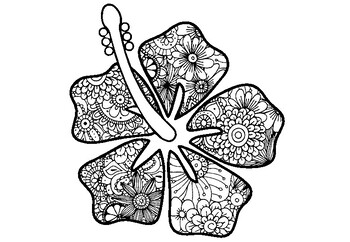 hibiscus flower coloring page