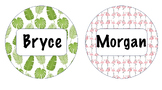 Tropical Summer Classroom Decor Name Labels Tags - Circles