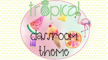 Preview of Tropical Summer Classroom Decor Pack