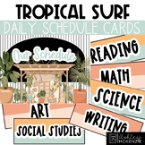 Tropical Surf Classroom Decor | Daily Schedule Cards - Editable!