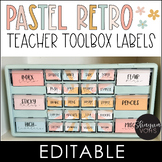 Teacher Toolbox Labels Editable - Pastel Retro
