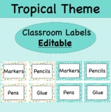 Tropical Theme Classroom Labels- EDITABLE