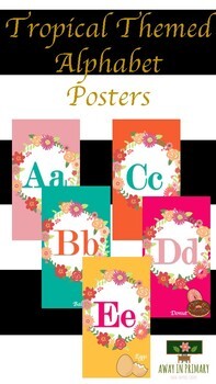 Preview of Tropical Themed Alphabet and Number Posters