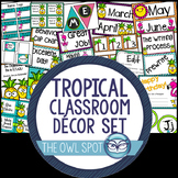 Tropical Themed Classroom Decor Kit - Pineapples and Flamingos!