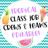 Tropical Themed Classroom Job Teams and Crews Editable