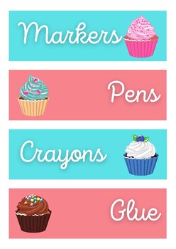 Preview of Tray Labels [Cupcake Theme]
