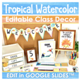 Tropical Themed Editable Classroom Decor 