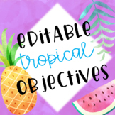 Tropical Themed Objectives and Target Posters Editable