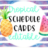 Tropical Themed Editable Schedule Cards