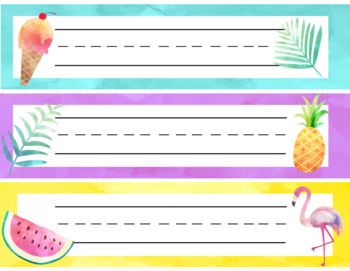 tropical themed name tags editable by caffeinated in third