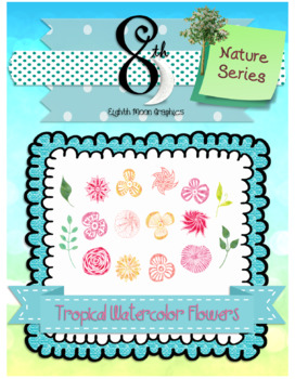 Preview of Watercolor Tropical Flowers Clip Art