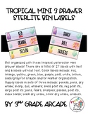 Tropical Watercolor Labels for 3 Drawer Mini Sterilite Bins