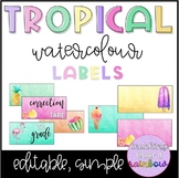 Tropical Watercolour Labels EDITABLE