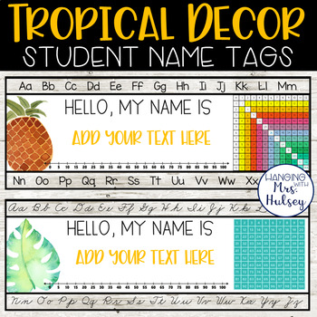 Preview of Tropical Desk Name Tags - Student Name Tags