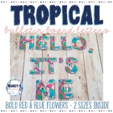 Tropical bulletin board letters & numbers - Modern flowers