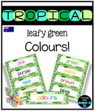 Tropical leafy green themed colours