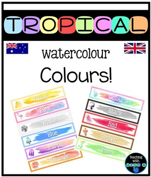 Preview of Tropical watercolour themed colours display