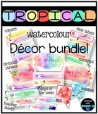Tropical watercolour themed decor MEGA bundle!