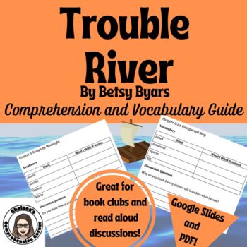 Preview of Trouble River Comprehension Questions and Vocabulary Guide