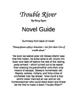 Preview of Trouble River by Betsy Byars Novel Guide
