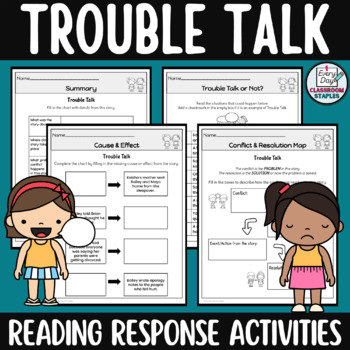 Preview of Trouble Talk by Trudy Ludwig Reading Response and Comprehension Activities