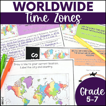 Preview of World Time Zones for Mapping Skills, Critical Thinking and Math Integration