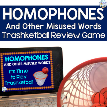 Preview of Homophones and Misused Words Trashketball Game - Grammar Activity