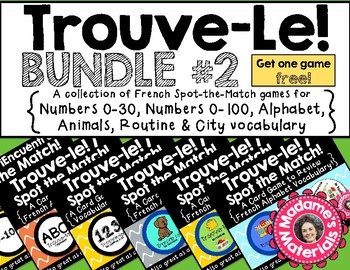 Preview of Trouve-Le Bundle #2! French Spot the Match Games for Vocabulary Review