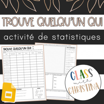 Preview of Trouve Quelqu'un Qui - Activité de Statistiques Après Les Vacances