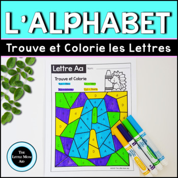 Preview of Trouve et Colorie les Lettres – French Alphabet Find and Color the Letters