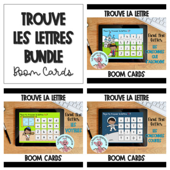 Preview of Trouve la lettre BUNDLE - Find the letter (Boom Cards) With Audio