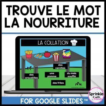 Preview of Trouve le mot la nourriture French Food Digital Activity