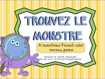 Preview of Trouvez Le Monstre: A SMART Board French Color Review Game