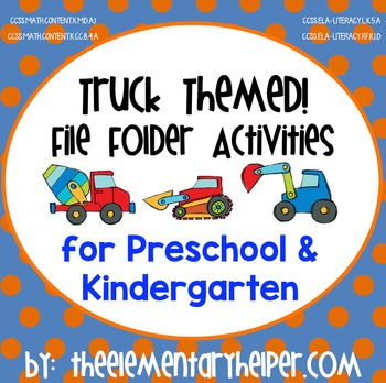 Preview of Truck File Folder Activities for Preschool and Kindergarten