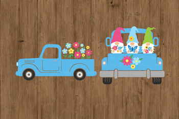 Download Spring Flowers Truck Svg Cut Files Spring Vintage Truck Spring Truck With Gnome
