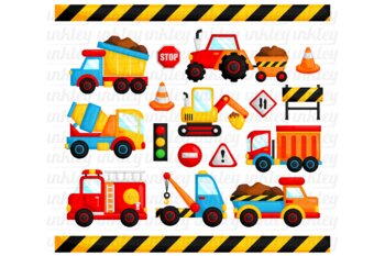 Transportation Vehicle Clipart {Construction Trucks Clip Art} by Inkley ...