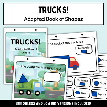Preview of Trucks! - Adapted Book about Shapes **Errorless Version Included**