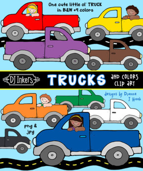 Preview of Trucks Clip Art Download - 9 colors
