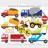 Trucks clipart - construction clip art backhoe excavator f
