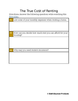 Preview of True Cost of Renting & Moving