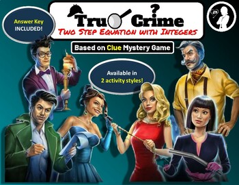 Preview of True Crime Game/Activity - Two-Step Equations with Integers
