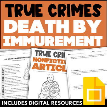 Preview of True Crime Nonfiction Article - Death by Immurement - Comprehension Passage