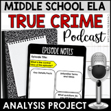 True Crime Podcast Informational Text Standards Unit | Mid