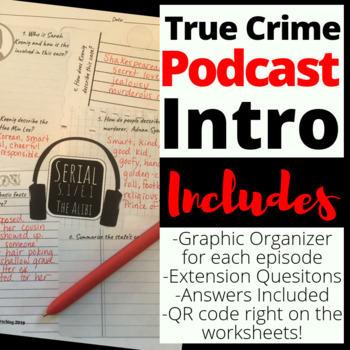 Preview of True Crime Podcast Intro Worksheets & Graphic Organizers - 9th-12th Grade ELA