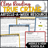 True Crime Reading Comprehension Passages | Close Reading 
