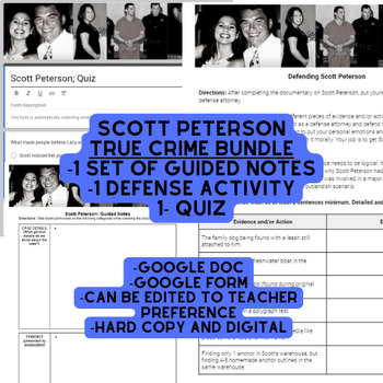 Preview of True Crime: Scott Peterson Bundle (Notes, Quiz, and Defense Activity)