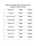 True False Math Equations