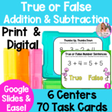 True Or False & Equal Number Sentence | 6 Centers | Digita